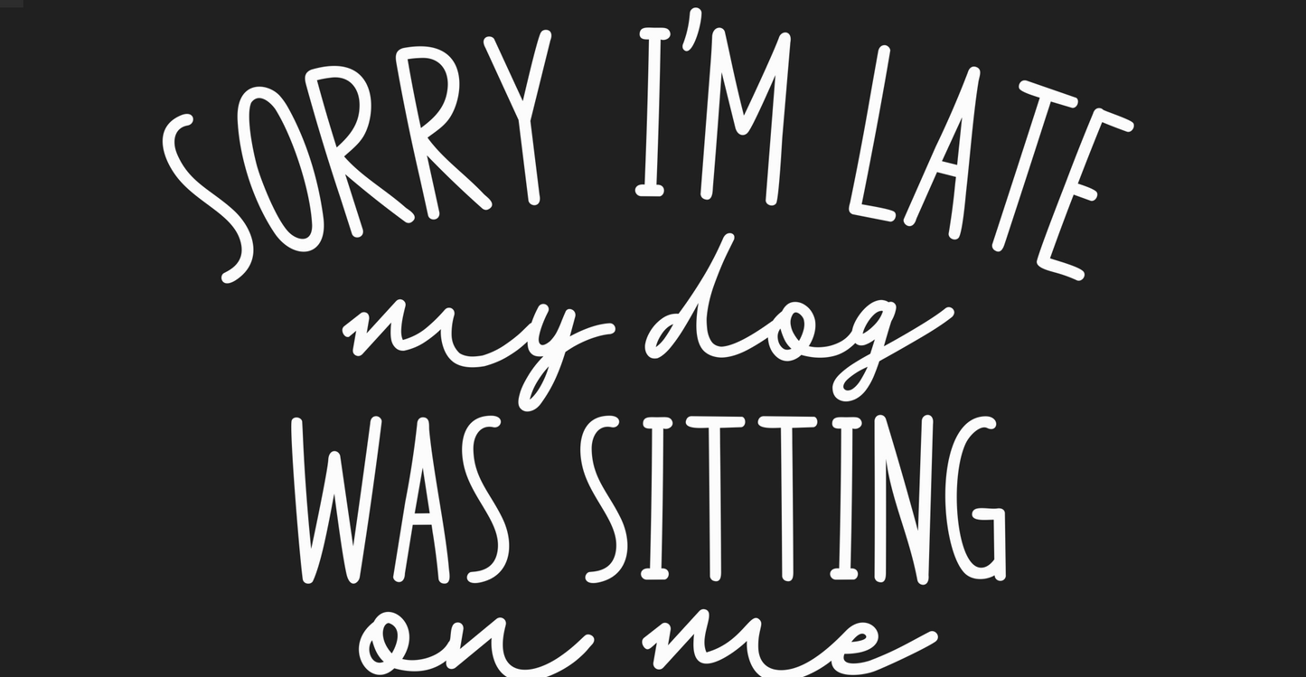 Sorry I'm late. My dog was sitting on me. Unisex Eco Raglan Hoodie