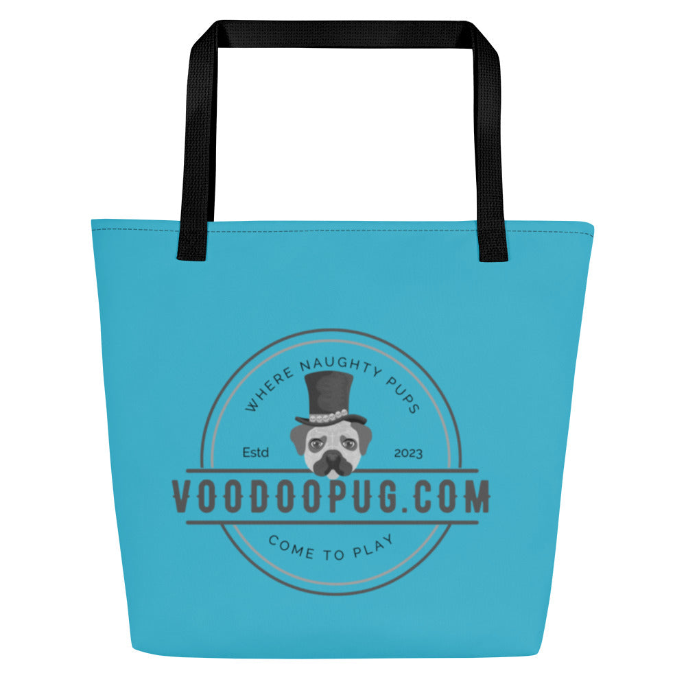 Voodoo Pug All-Over Print Large Tote Bag