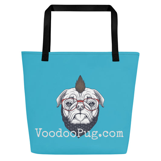 Voodoo Pug All-Over Print Large Tote Bag