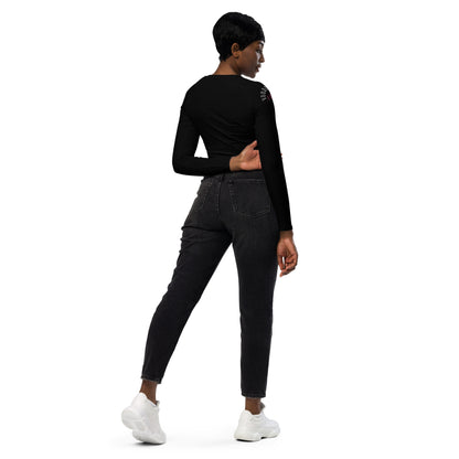 Recycled long-sleeve crop top