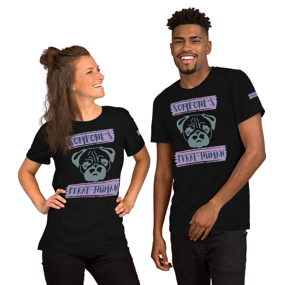 Pug's Feral Human Unisex t-shirt - Purple