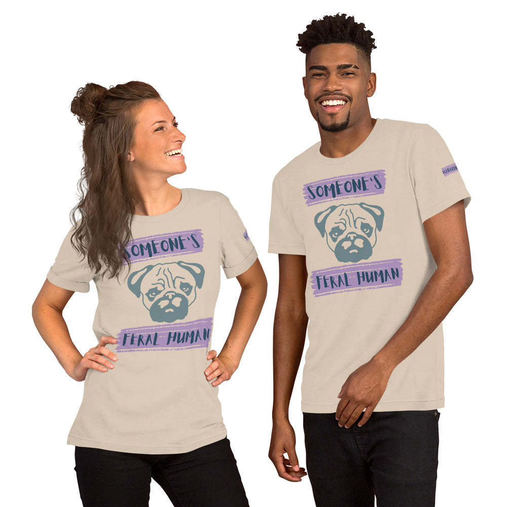 Pug's Feral Human Unisex t-shirt - Purple