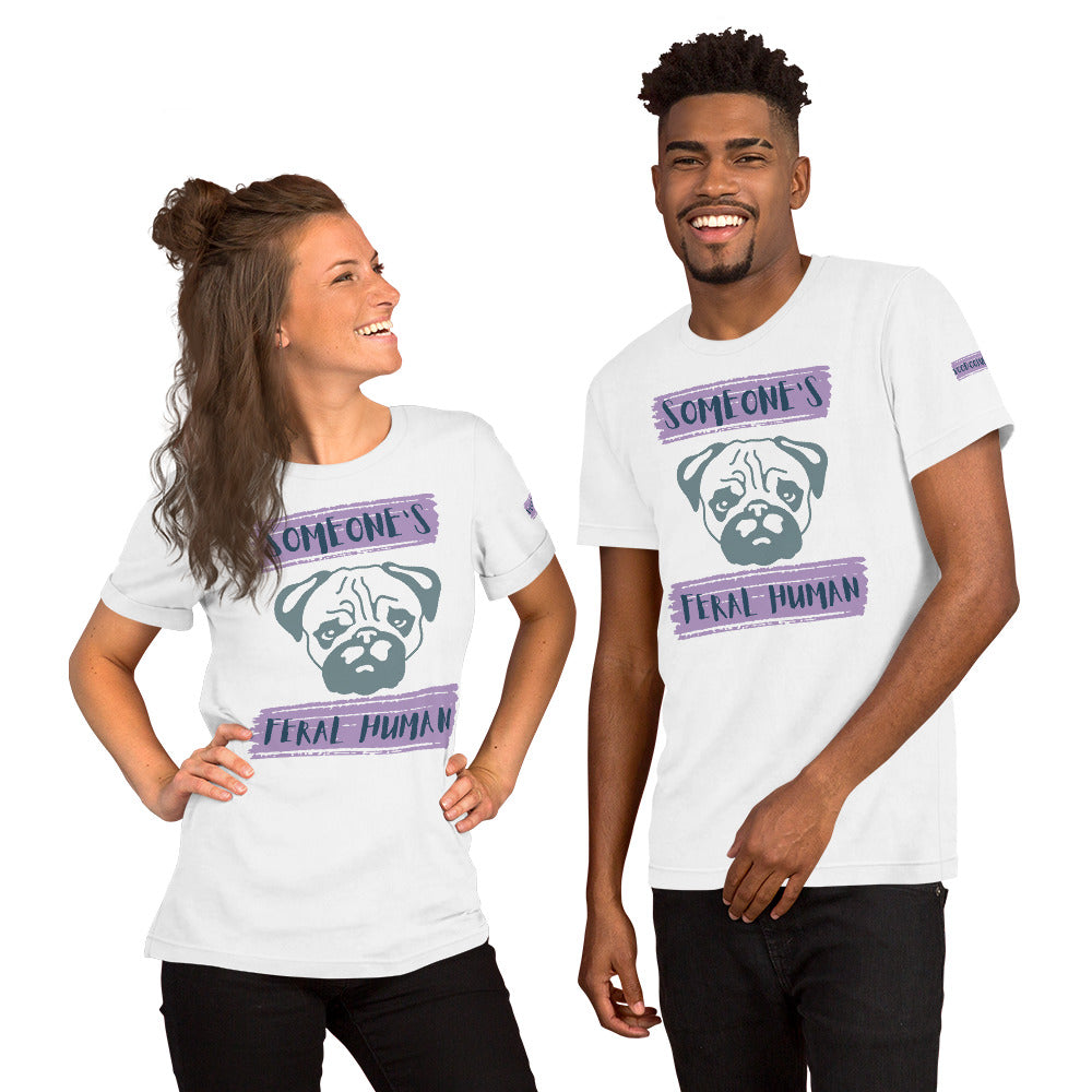 Pug's Feral Human Unisex t-shirt - Purple